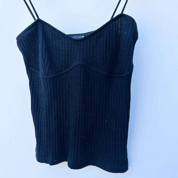 Zara Black Stretchy Ribbed Cami Cardigan Set Medium Pajamas Lounge Sweater - Picture 4 of 11